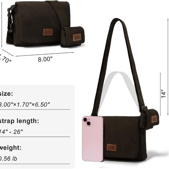 x Lee Small Crossbody Bags for Women Lightweight Mini Shoulder Bag with Earphone - Picture 4 of 7